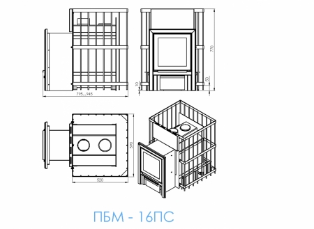 ПЕЧЬ БАННАЯ ПБМ 16  ПС
