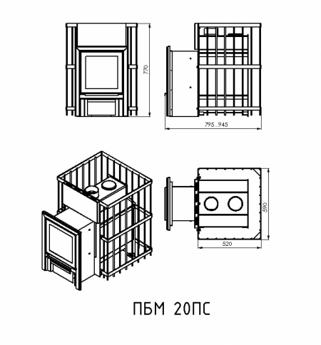 ПЕЧЬ БАННАЯ ПБМ 20  ПС