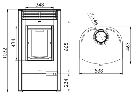 Печь-камин “Сена” АОТ-7,0-01