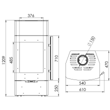 Печь-камин "БАЙКАЛ" АОТ 10.0-01